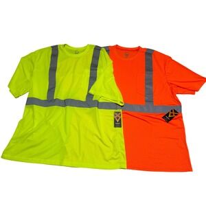 Hawx Work Gear Mens 2PK ANSI Class 2 Safety T-Shirt XXL Construction Reflective